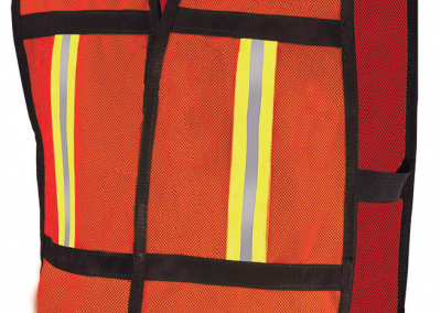 CHALECO DE MALLA ANARANJADO DE ALTA VISIBILIDAD CON REFLEJANTE TEXTIL