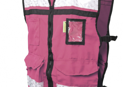 CHALECO RESCATISTA ROSA LIGERO ABIERTO