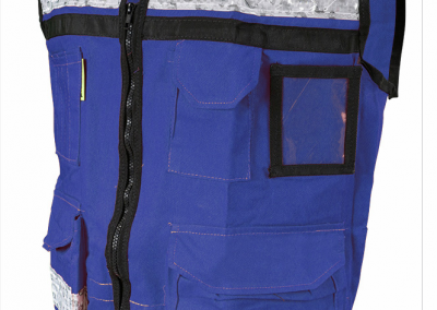CHALECO RESCATISTA AZUL DE GABARDINA CERRADO