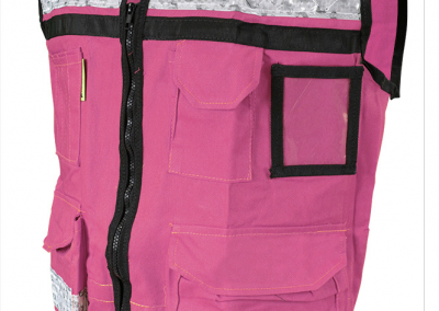 CHALECO RESCATISTA ROSA DE GABARDINA CERRADO